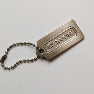 Coach Metal Purse Bag Hand Tag Silver Chrome Logo Hangtag 2.25" Replacement